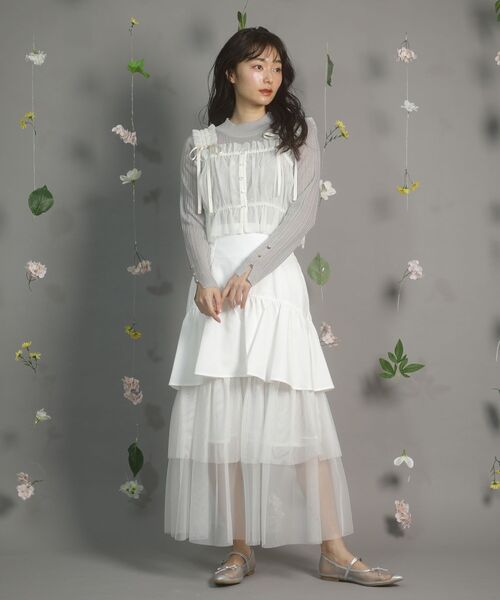 dazzlin（ダズリン）の「dazzlin チュールビスチェ（その他トップス・レディース・オフホワイト/チャコールグレー・FREE）」の18枚目の写真