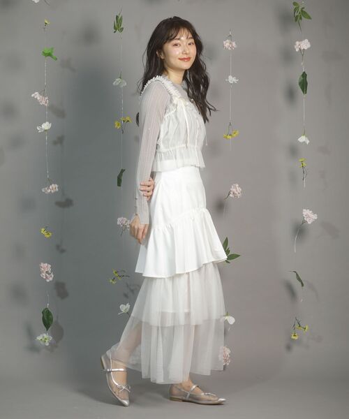 dazzlin（ダズリン）の「dazzlin チュールビスチェ（その他トップス・レディース・オフホワイト/チャコールグレー・FREE）」の17枚目の写真