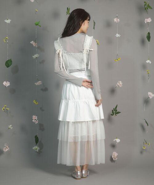 dazzlin（ダズリン）の「dazzlin チュールビスチェ（その他トップス・レディース・オフホワイト/チャコールグレー・FREE）」の16枚目の写真