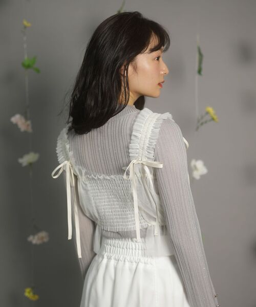 dazzlin（ダズリン）の「dazzlin チュールビスチェ（その他トップス・レディース・オフホワイト/チャコールグレー・FREE）」の14枚目の写真