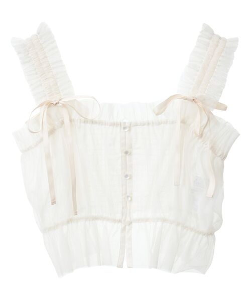 dazzlin（ダズリン）の「dazzlin チュールビスチェ（その他トップス・レディース・オフホワイト/チャコールグレー・FREE）」の12枚目の写真