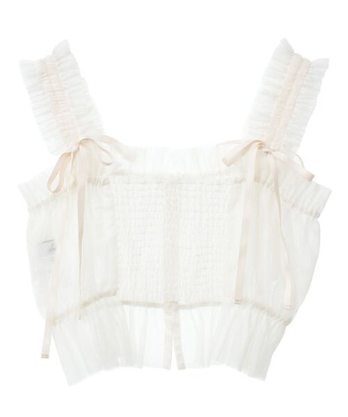 dazzlin（ダズリン）の「dazzlin チュールビスチェ（その他トップス・レディース・オフホワイト/チャコールグレー・FREE）」の10枚目の写真