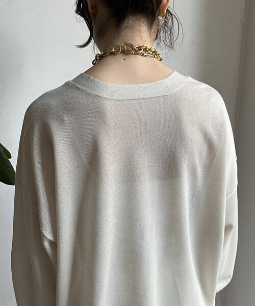 DouDou(ドゥドゥ)の「GOLDボタンシアーVカーディガン(カーディガン/ボレロ・レディース・ネイビー/ピンク/ライトグレー・FREE)」の15枚目の写真