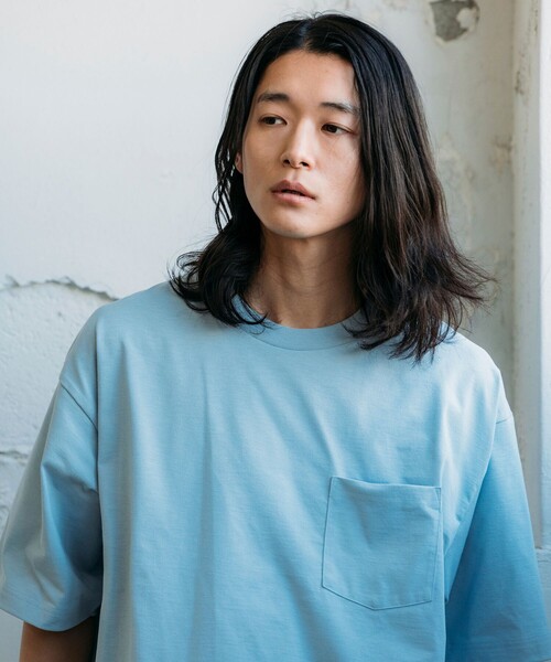 FREAK'S STORE（フリークスストア）の「FREAK’S STORE/フリークスストア AIRDRY 高機能素材 7.7オンス ビックシルエット クルーネック ポケットTシャツ/エアドライ ポリエステル Tシャツ/吸水速乾/遮熱性/UVカット（Tシャツ/カットソー・メンズ・チャコールグレー/ブラック/オリーブ/サックスブルー/ミント/ホワイト・SMALL/MEDIUM/LARGE）」の6枚目の写真