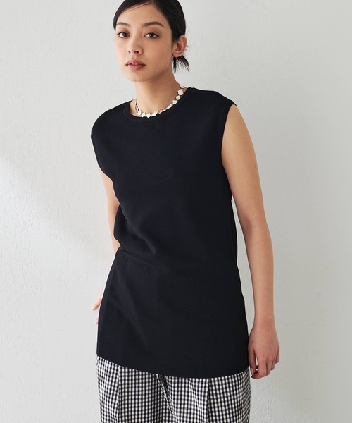 Whim Gazette（ウィムガゼット）の「フレンチスリーブニットプルオーバー（ニット/セーター・レディース・ブラック/ベージュ・FREE）」の14枚目の写真