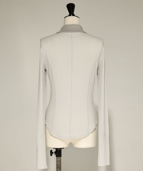 STUDIOUS（ステュディオス）の「【STUDIOUS/ステュディオス】Washable Silk Cotton Polo／シルクコットンポロトップス（ポロシャツ・レディース・ライトグレー/オフホワイト/ブラック・FREE）」の12枚目の写真