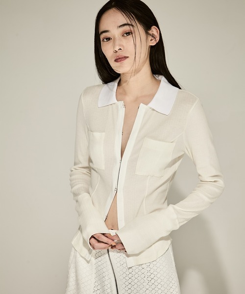 STUDIOUS/ステュディオス】Washable Silk Cotton Polo／シルクコットン