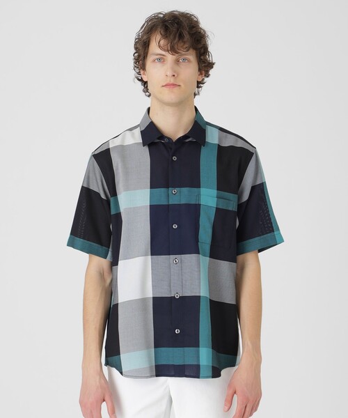 BLACK LABEL CRESTBRIDGE（ブラックレーベル・クレストブリッジ）の「ドビーメッシュクレストブリッジチェックシャツ（シャツ/ブラウス・メンズ・ライトグレー/ベージュ系その他6/ブルー系その他7・S/M/L/XL）」の3枚目の写真