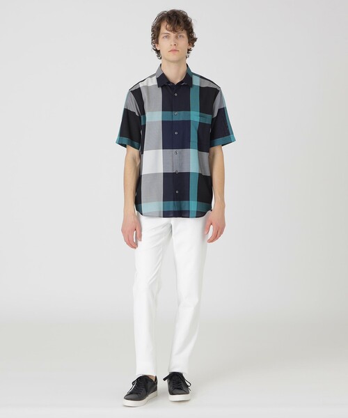 BLACK LABEL CRESTBRIDGE（ブラックレーベル・クレストブリッジ）の「ドビーメッシュクレストブリッジチェックシャツ（シャツ/ブラウス・メンズ・ライトグレー/ベージュ系その他6/ブルー系その他7・S/M/L/XL）」の9枚目の写真