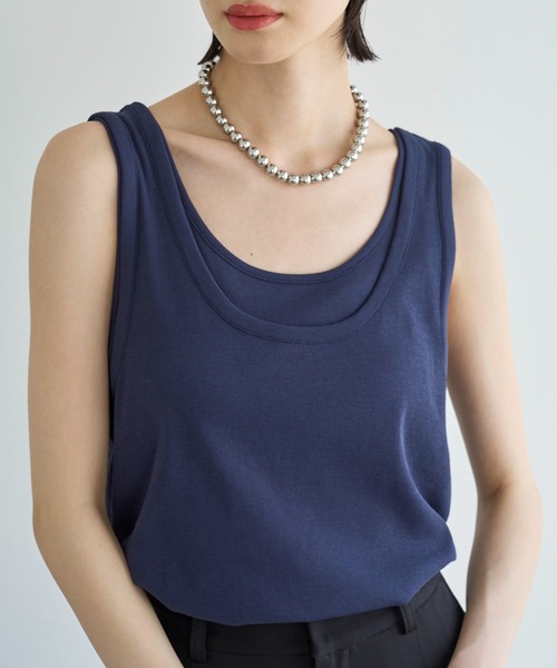 meilmada（メイルマダ）の「レイヤードタンクトップ（タンクトップ・レディース・ベージュ/ネイビー・FREE）」の5枚目の写真