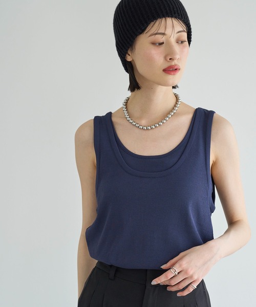 meilmada（メイルマダ）の「レイヤードタンクトップ（タンクトップ・レディース・ベージュ/ネイビー・FREE）」の7枚目の写真