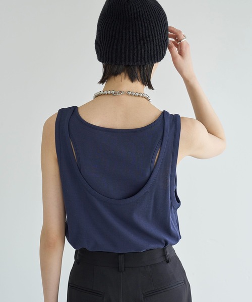 meilmada（メイルマダ）の「レイヤードタンクトップ（タンクトップ・レディース・ベージュ/ネイビー・FREE）」の9枚目の写真