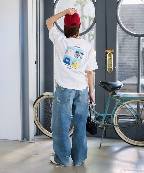 PUBLUX(パブリュクス)の「PUBLUX/パブリュクス mojojojo バックプリントTシャツ 限定展開(Tシャツ/カットソー・レディース・チャコールグレー/オフホワイト/ピンク・フリ-)」の7枚目の写真