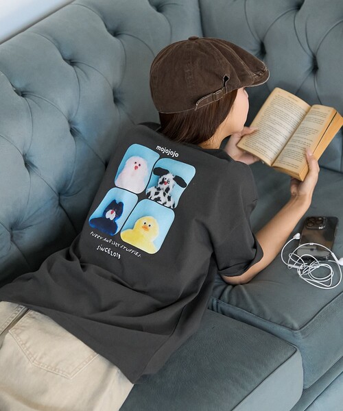 ❤︎人気色❤︎　mojojojo バックプリントTシャツ限定（チャコールグレー） PUBLUX tシャツ PUBLUX/パブリュクス mojojojo バックプリントT