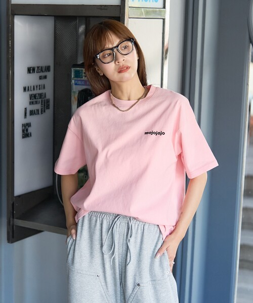 【新品タグ付き】mojojojo バックプリントTシャツ ピンク PUBLUX/パブリュクス mojojojo バックプリントTシャツ 限定展開