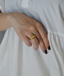 【earyear】Ribbed Dome design peti Volume Ring