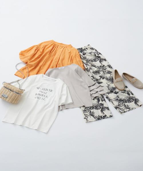 OPAQUE.CLIP（オペークドットクリップ）の「ボタニカルプリントイージーパンツ【洗濯機洗い可】（その他パンツ・レディース・チャコール/アイボリー系・42/40/38）」の17枚目の写真