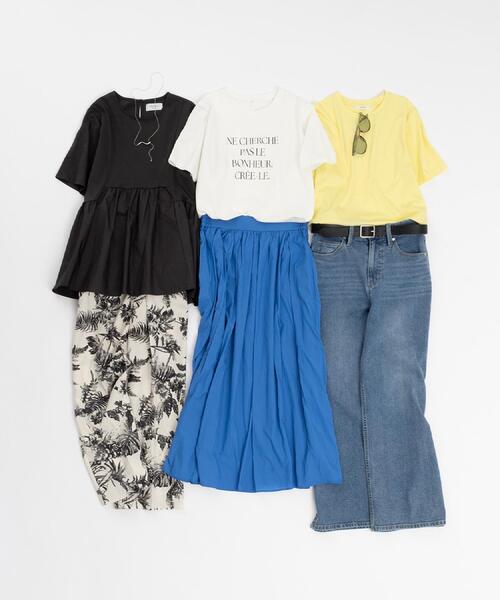 OPAQUE.CLIP（オペークドットクリップ）の「ボタニカルプリントイージーパンツ【洗濯機洗い可】（その他パンツ・レディース・チャコール/アイボリー系・42/40/38）」の18枚目の写真