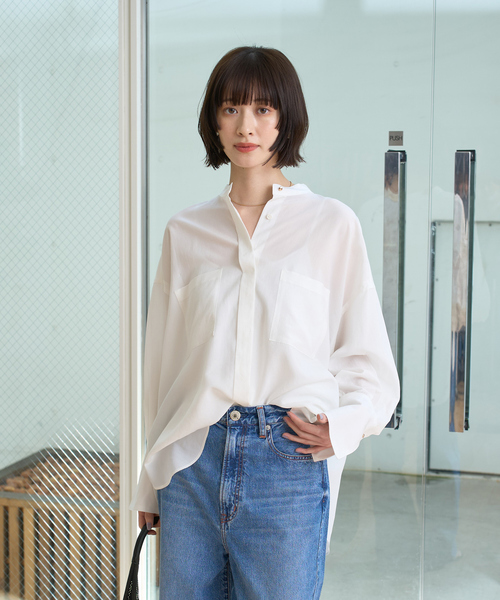 Rouge vif Anna（ルージュヴィフアンナ）の「NEWドルマンビッグシャツ（シャツ/ブラウス・レディース・ラベンダー/オフホワイト/チャコールグレー・フリー）」の12枚目の写真