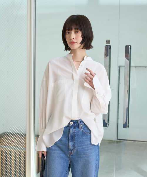 Rouge vif Anna（ルージュヴィフアンナ）の「NEWドルマンビッグシャツ（シャツ/ブラウス・レディース・ラベンダー/オフホワイト/チャコールグレー・フリー）」の11枚目の写真