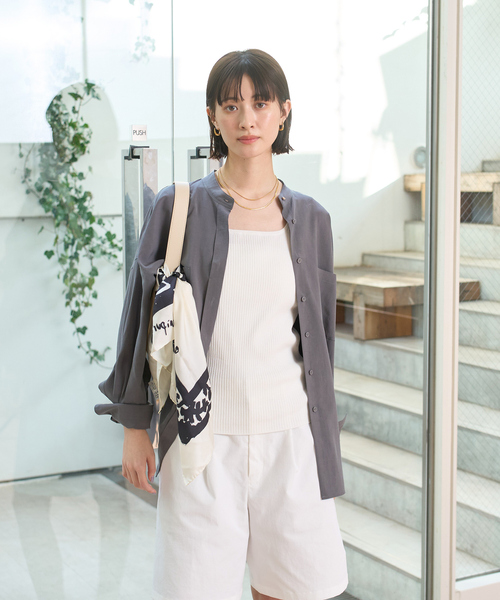 Rouge vif Anna（ルージュヴィフアンナ）の「NEWドルマンビッグシャツ（シャツ/ブラウス・レディース・ラベンダー/オフホワイト/チャコールグレー・フリー）」の4枚目の写真