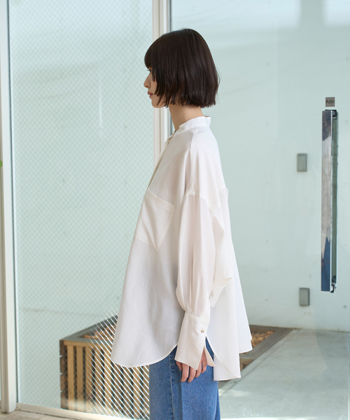 Rouge vif Anna（ルージュヴィフアンナ）の「NEWドルマンビッグシャツ（シャツ/ブラウス・レディース・ラベンダー/オフホワイト/チャコールグレー・フリー）」の20枚目の写真