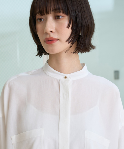 Rouge vif Anna（ルージュヴィフアンナ）の「NEWドルマンビッグシャツ（シャツ/ブラウス・レディース・ラベンダー/オフホワイト/チャコールグレー・フリー）」の17枚目の写真