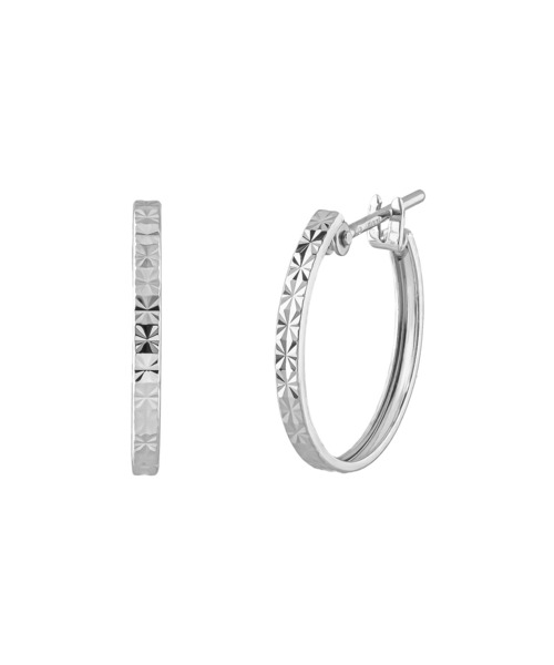 K14/K10 フラワーカットスリムフープピアス( WG)（ピアス（両耳用