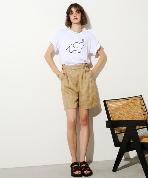 Unitage(ユニテージ)の「ゾウさん刺繍TEE(Tシャツ/カットソー・レディース・ベージュ/ホワイト/ネイビー・FREE)」の20枚目の写真