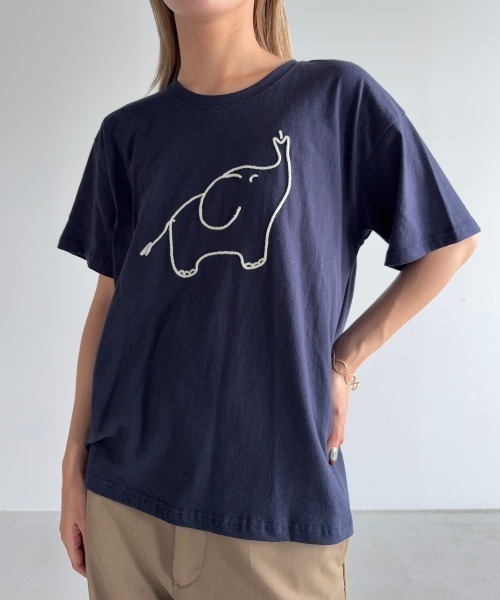 ゾウさん刺繍TEE（Tシャツ/カットソー）｜Unitage（ユニテージ