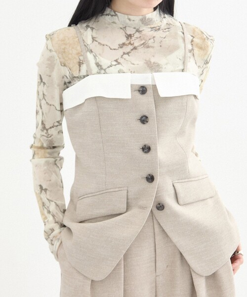 セール】【残りわずか！】リネンライクオープンラップデザインビスチェ