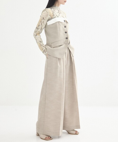 UNITED TOKYO（ユナイテッドトウキョウ）の「【残りわずか！】リネンライクオープンラップデザインビスチェ｜ウォッシャブル/セットアップ可/春服（その他トップス・レディース・グレー/ベージュ・FREE）」の14枚目の写真