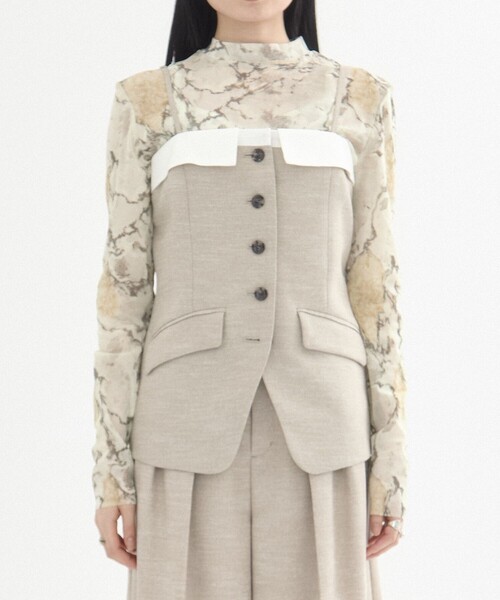 セール】【残りわずか！】リネンライクオープンラップデザインビスチェ