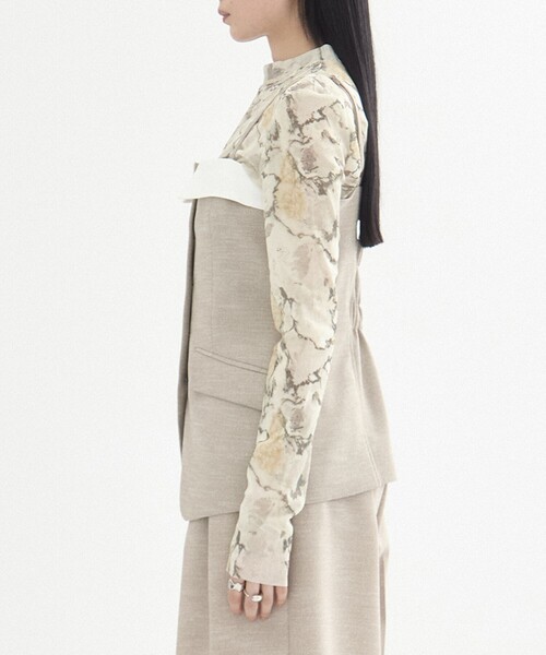 UNITED TOKYO（ユナイテッドトウキョウ）の「【残りわずか！】リネンライクオープンラップデザインビスチェ｜ウォッシャブル/セットアップ可/春服（その他トップス・レディース・グレー/ベージュ・FREE）」の16枚目の写真