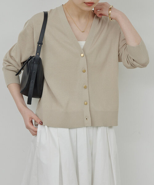 GALLARDAGALANTE（ガリャルダガランテ）の「【アンサンブル対応】アイシーコットンVカーデ（カーディガン/ボレロ・レディース・ピンク/ベージュ/チャコールグレー・FREE）」の14枚目の写真