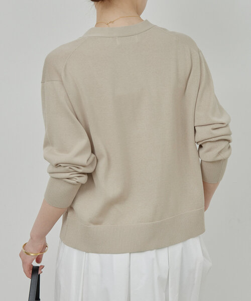 GALLARDAGALANTE（ガリャルダガランテ）の「【アンサンブル対応】アイシーコットンVカーデ（カーディガン/ボレロ・レディース・ピンク/ベージュ/チャコールグレー・FREE）」の16枚目の写真