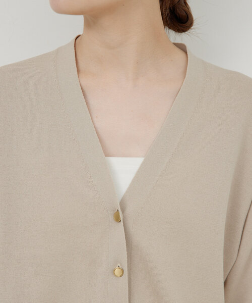 GALLARDAGALANTE（ガリャルダガランテ）の「【アンサンブル対応】アイシーコットンVカーデ（カーディガン/ボレロ・レディース・ピンク/ベージュ/チャコールグレー・FREE）」の22枚目の写真