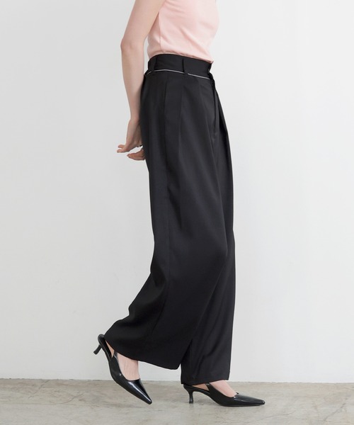 パンツ Lien LIAN｜サテンラインイージーパンツ | Rakuten Fashion(楽天