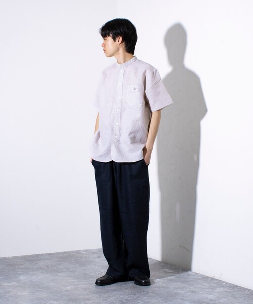 GEVACO(ゲバコ)の「【GEVACO/ゲバコ】コットンリネン イージーベイカーパンツ (無地/ストライプ)(その他パンツ・メンズ・イエロー/ネイビー/グリーン/ベージュ系その他/ブラック・M/L)」の6枚目の写真