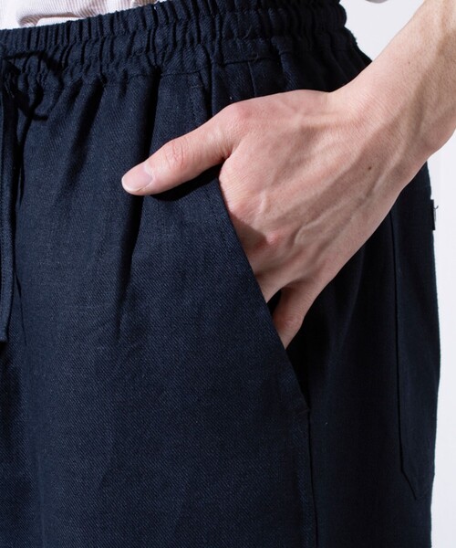 GEVACO(ゲバコ)の「【GEVACO/ゲバコ】コットンリネン イージーベイカーパンツ (無地/ストライプ)(その他パンツ・メンズ・イエロー/ネイビー/グリーン/ベージュ系その他/ブラック・M/L)」の13枚目の写真