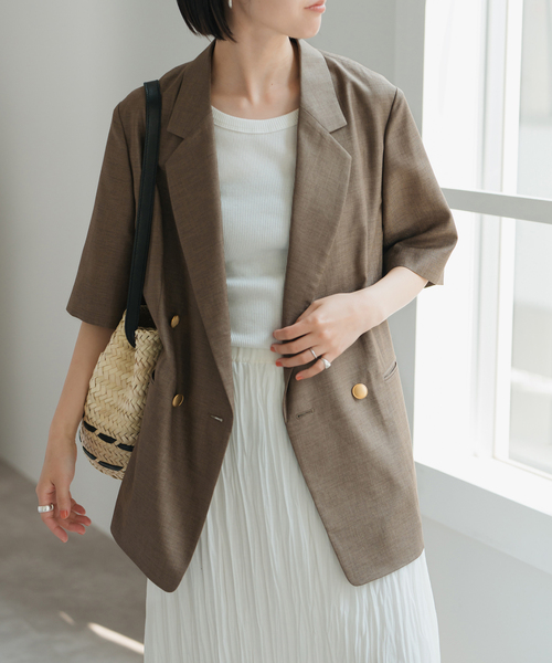 Spick & Span ライトドライクロスハーフスリーブジャケット Spick & Span（スピックアンドスパン）の「ライトドライクロス