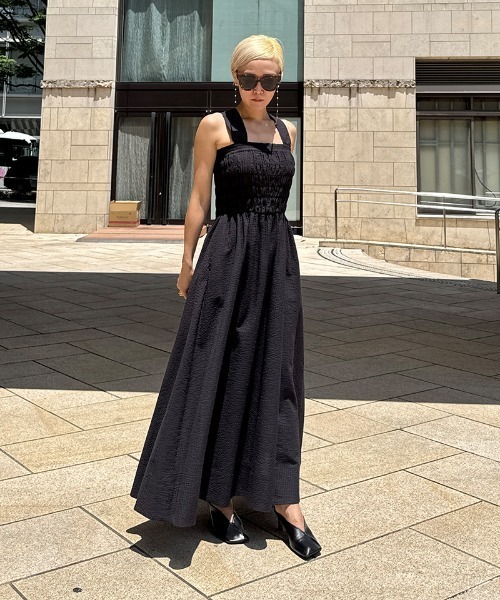 JENNE(ジェンヌ)の「ストライプベアトップワンピース(ワンピース・レディース・グレー/ブラック/サックスブルー・SMALL/MEDIUM/LARGE)」の18枚目の写真
