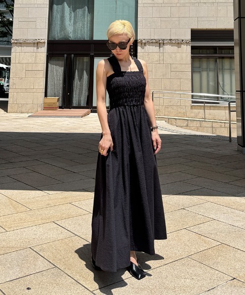 JENNE(ジェンヌ)の「ストライプベアトップワンピース(ワンピース・レディース・グレー/ブラック/サックスブルー・SMALL/MEDIUM/LARGE)」の21枚目の写真
