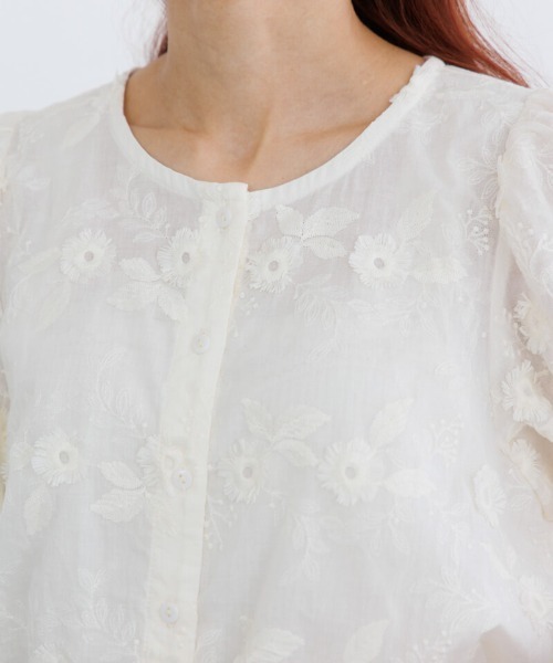 flower（フラワー）の「ブルームエンブロイダリートップ（シャツ/ブラウス・レディース・イエロー/ホワイト/グリーン/ピンク・FREE）」の10枚目の写真