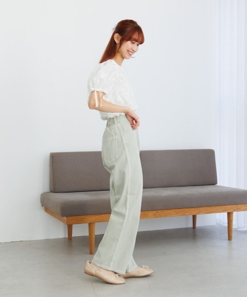 flower（フラワー）の「ブルームエンブロイダリートップ（シャツ/ブラウス・レディース・イエロー/ホワイト/グリーン/ピンク・FREE）」の14枚目の写真