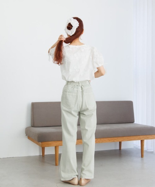 flower（フラワー）の「ブルームエンブロイダリートップ（シャツ/ブラウス・レディース・イエロー/ホワイト/グリーン/ピンク・FREE）」の15枚目の写真