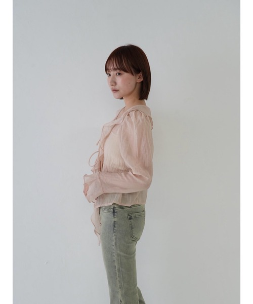 Uenui(ウニュイ)の「【 cunii 】 シャーリングリボンブラウス(シャツ/ブラウス・レディース・ベージュ/ピンク・FREE)」の21枚目の写真