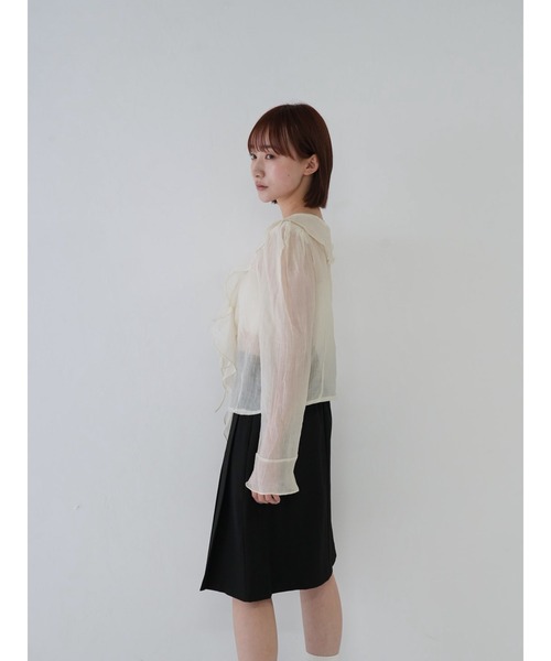 ブラウス シャツ 「 cunii 」 シャーリングリボンブラウス レディース cunii 】 シャーリングリボンブラウス（シャツ/ブラウス