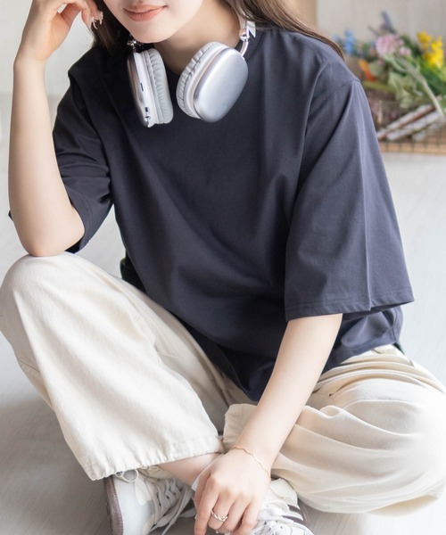 NAVY(ネイビー)の「nAvySARARI クループルオーバー(Tシャツ/カットソー・レディース・オフホワイト/サックスブルー/チャコールグレー・L/M)」の11枚目の写真