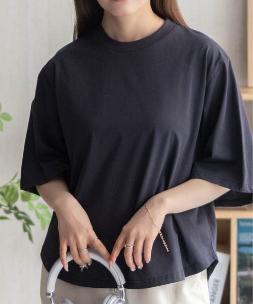 NAVY(ネイビー)の「nAvySARARI クループルオーバー(Tシャツ/カットソー・レディース・オフホワイト/サックスブルー/チャコールグレー・L/M)」の12枚目の写真